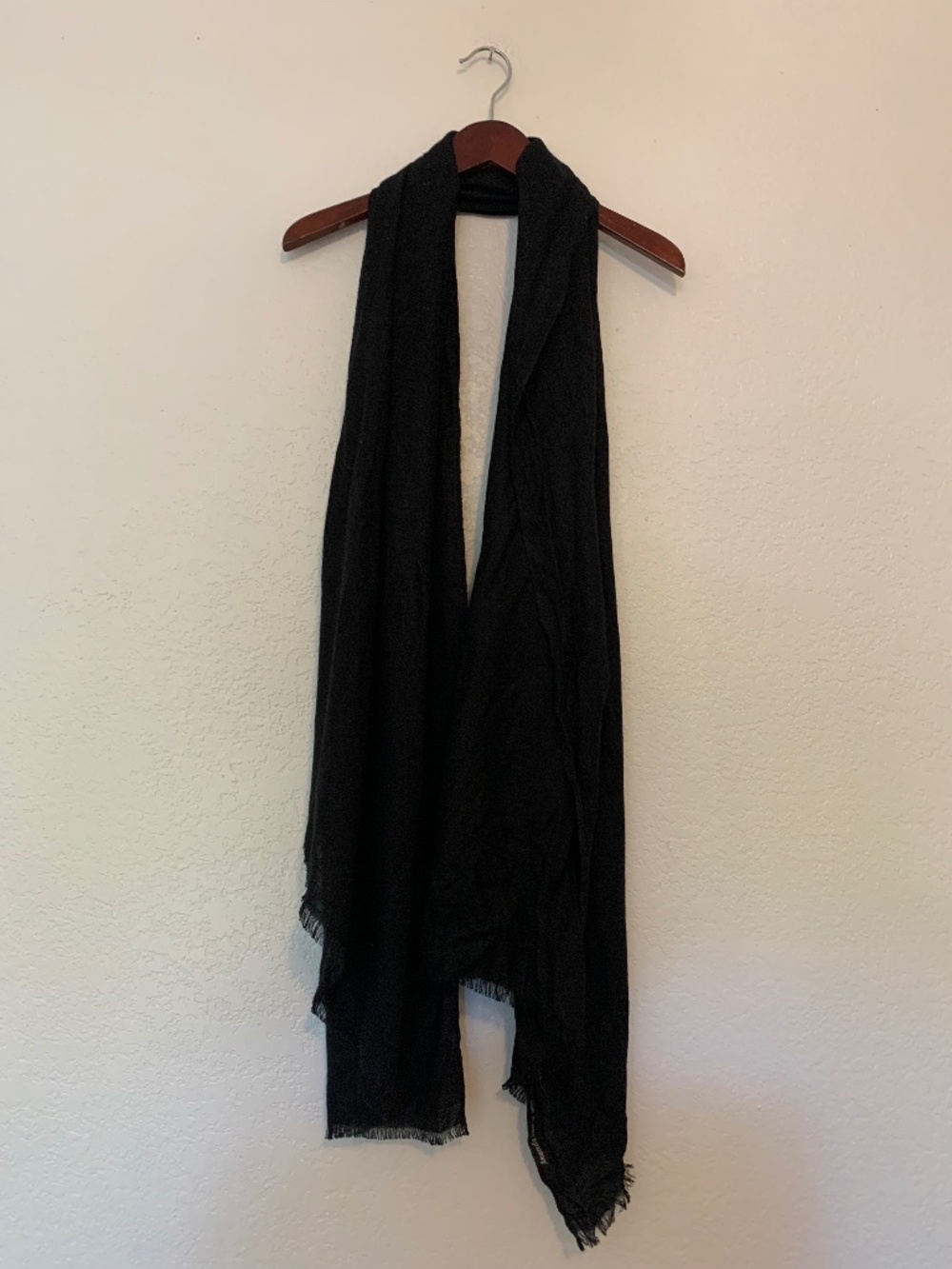 Amanda Suarez Silk Cashmere Black Scarf